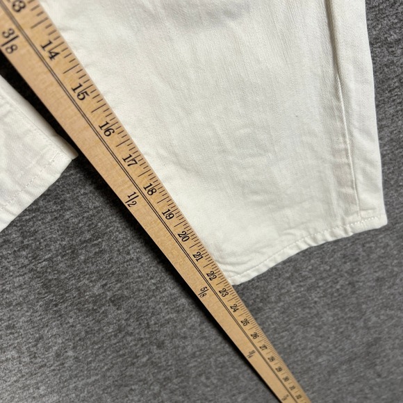 6397 News NP029 Denim Shorty Jeans 24 Made in Italy White Button Fly - Picture 4 of 11